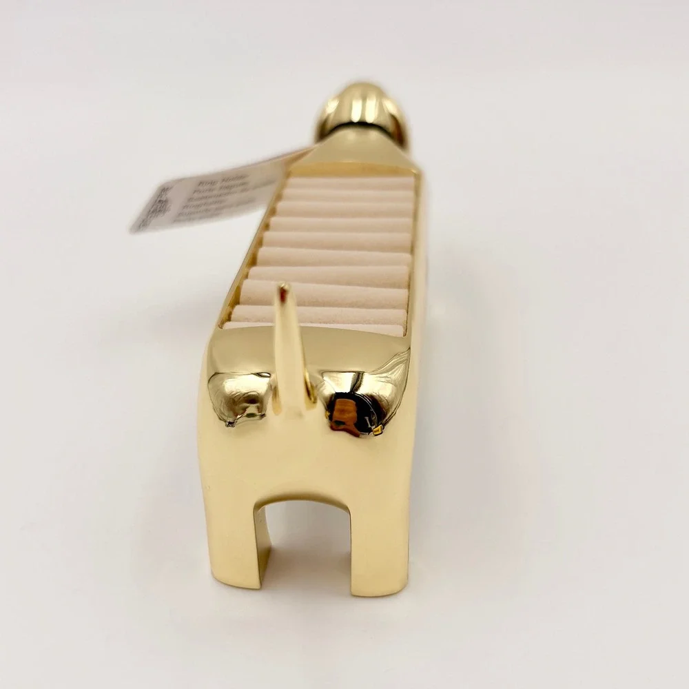 Umbra Dachsie Ring Holder Gold Metal Dachshund Dog Jewelry Organizer Tray NEW